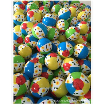 Boules de jouet gonflables de couleur de PVC. Ballon de plage imprimé en PVC Logo